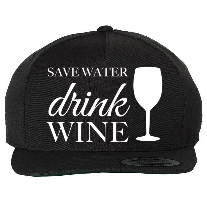 Save Water Wine Gift Wool Snapback Cap