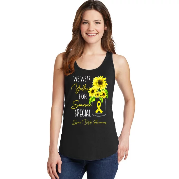 Sunflower We Wear Yellow Spina Bifida Awareness Ladies Essential Tank