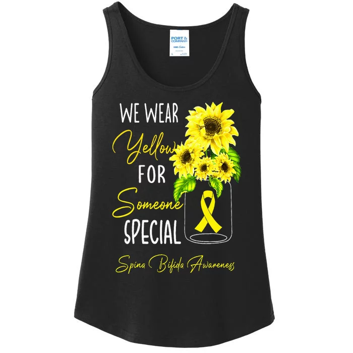 Sunflower We Wear Yellow Spina Bifida Awareness Ladies Essential Tank