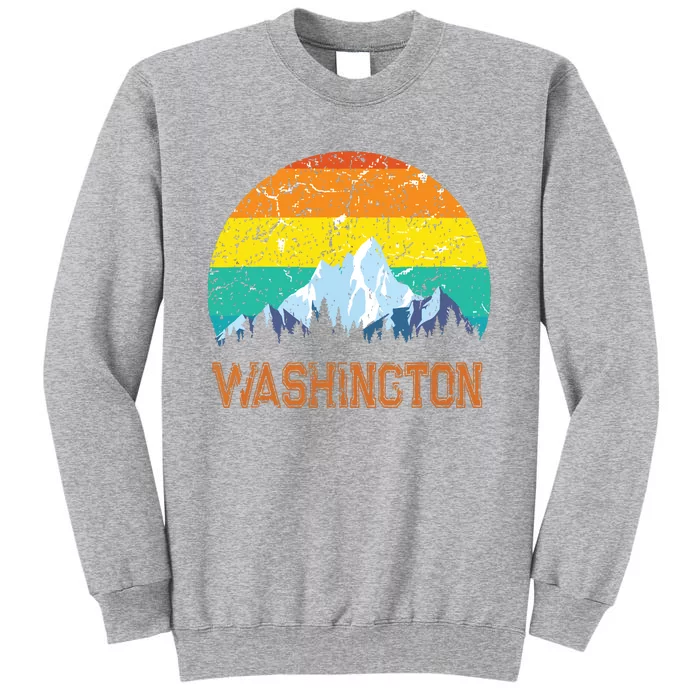 Sunset Washington Wa Souvenir Love Vintage State Outfit Tall Sweatshirt