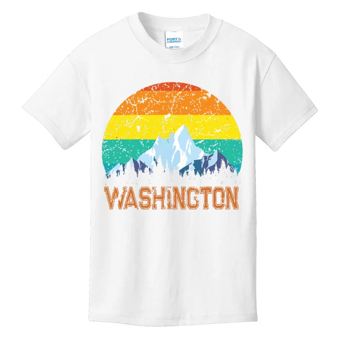 Sunset Washington Wa Souvenir Love Vintage State Outfit Kids T-Shirt