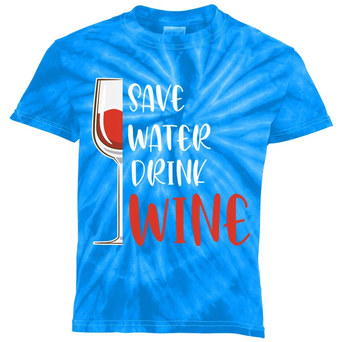 Save Water Wine Winemaker Wine Gift Kids Tie-Dye T-Shirt