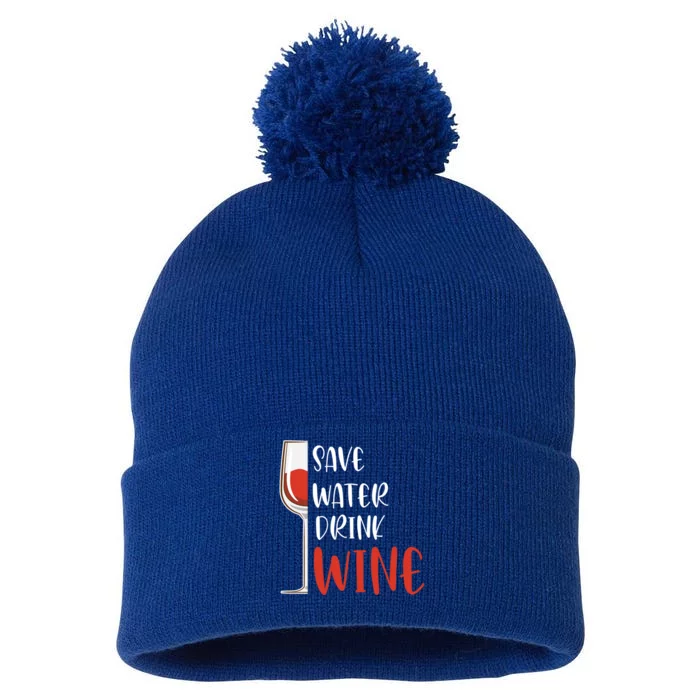 Save Water Wine Winemaker Wine Gift Pom Pom 12in Knit Beanie