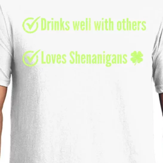 S Well With Others And Loves Shenanigans St PatrickS Funny Gift Pajama Set