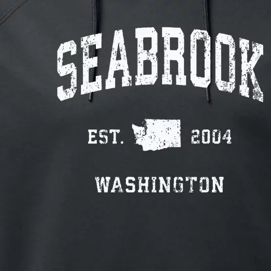 Seabrook Washington WA Vintage Athletic Sports Swea Performance Fleece Hoodie