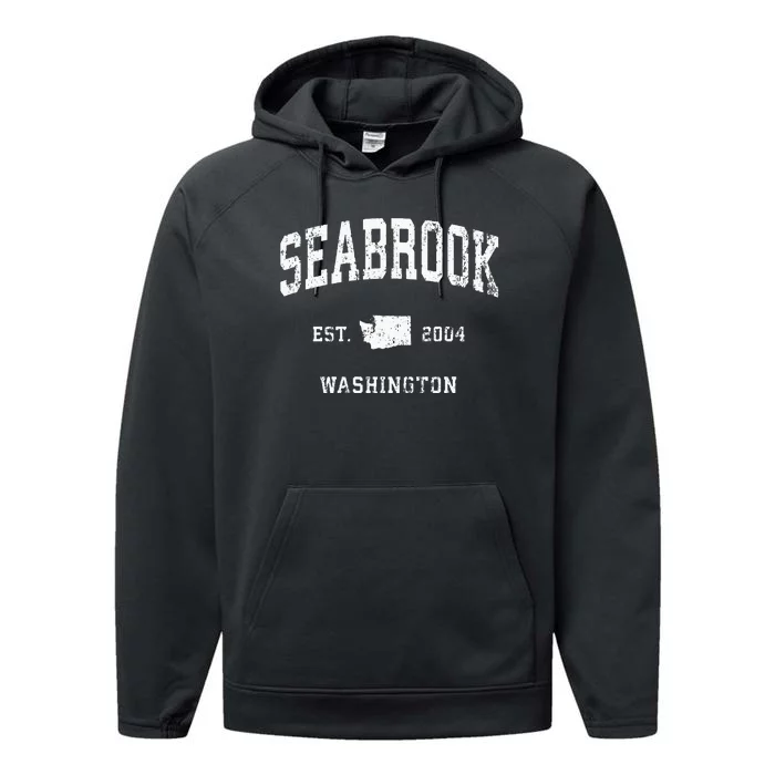 Seabrook Washington WA Vintage Athletic Sports Swea Performance Fleece Hoodie