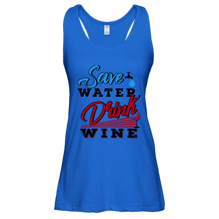 Save Water Wine Cute Gift Ladies Essential Flowy Tank