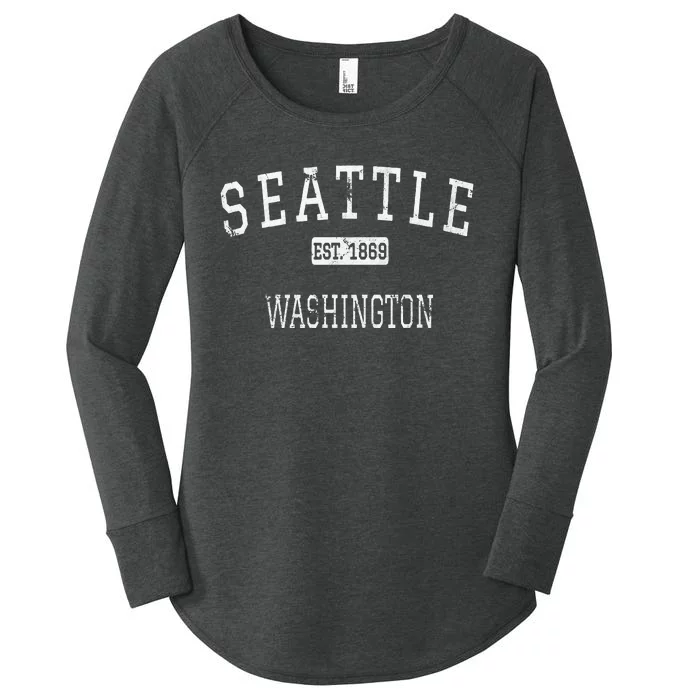 Seattle Washington WA Vintage Women's Perfect Tri Tunic Long Sleeve Shirt