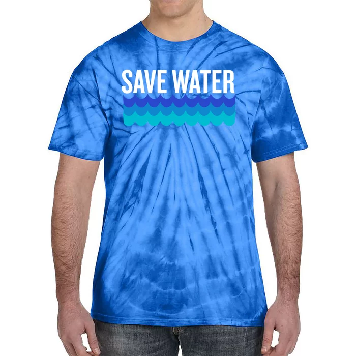 Save Water With Blue Wave Graphic For Climate Change Gift Tie-Dye T-Shirt