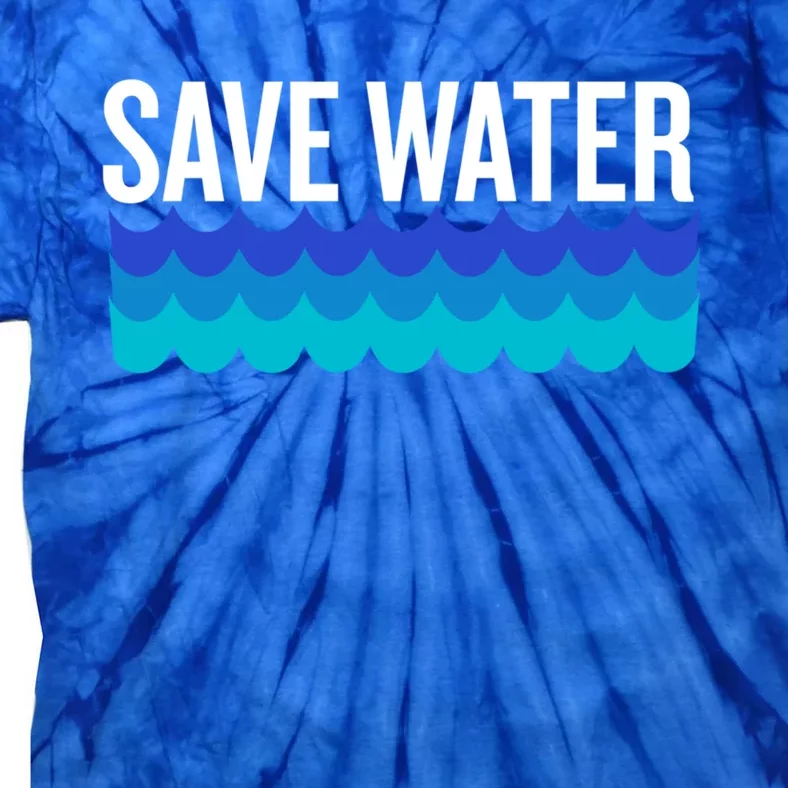 Save Water With Blue Wave Graphic For Climate Change Gift Tie-Dye T-Shirt