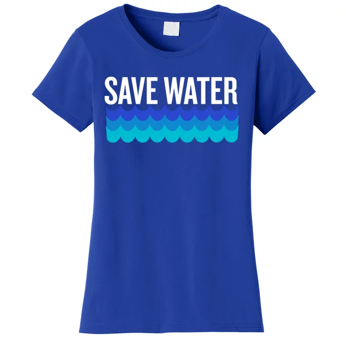 Save Water With Blue Wave Graphic For Climate Change Gift Women's T-Shirt