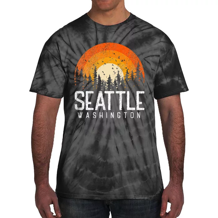 Seattle Washington Wa Retro Vintage 70s 80s 90s Gift Tie-Dye T-Shirt