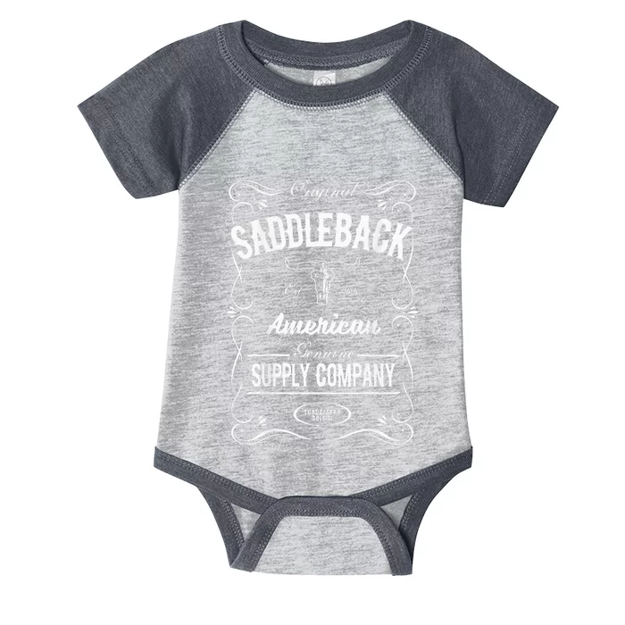 Saddleback Western White Logo Lightweight Graphic Infant Baby Jersey Bodysuit