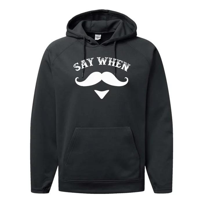 Say When Western Doc Holiday With Moustache Performance Fleece Hoodie