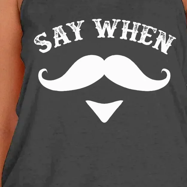 Say When Western Doc Holiday With Moustache Women's Knotted Racerback Tank