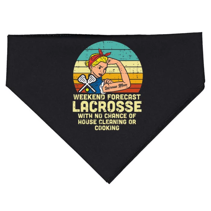 Strong Woman Weekend Forecast Lacrosse Mom Lax Mama USA-Made Doggie Bandana