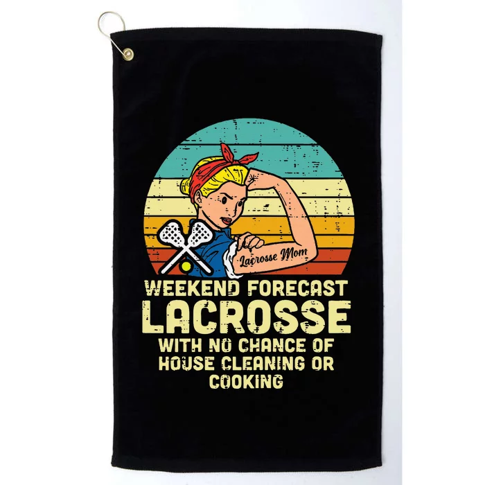 Strong Woman Weekend Forecast Lacrosse Mom Lax Mama Platinum Collection Golf Towel