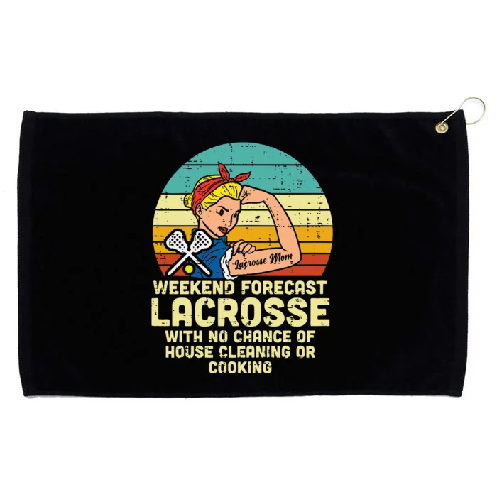 Strong Woman Weekend Forecast Lacrosse Mom Lax Mama Grommeted Golf Towel