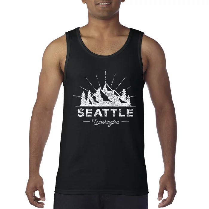 Seattle Washington WA Vintage Hiking Retro Tank Top