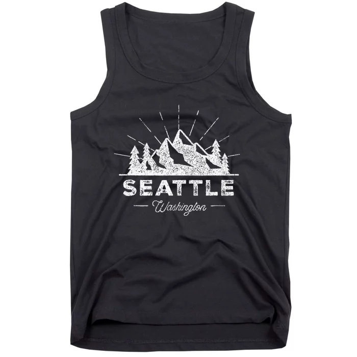 Seattle Washington WA Vintage Hiking Retro Tank Top