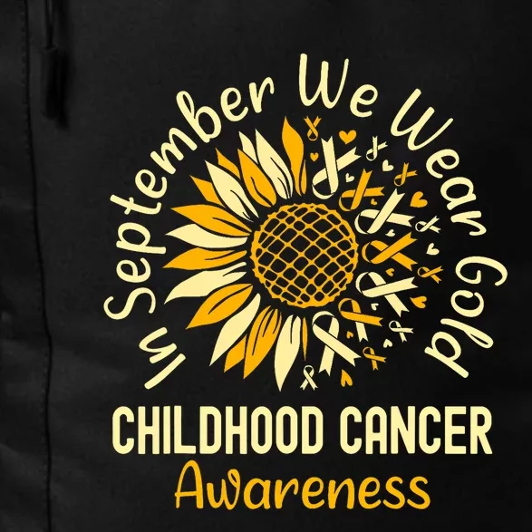 September We Wear Gold Sunflower Childhood Cancer Awareness Daily Commute Backpack