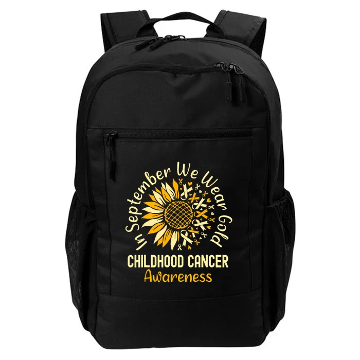 September We Wear Gold Sunflower Childhood Cancer Awareness Daily Commute Backpack