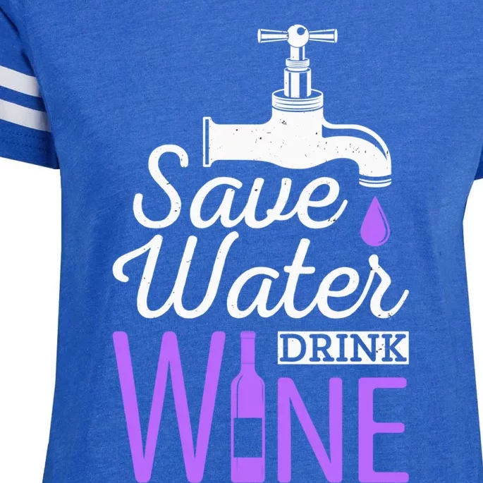 Save Water Wine Fun Party Ing Wine Bottle Gift Enza Ladies Jersey Football T-Shirt