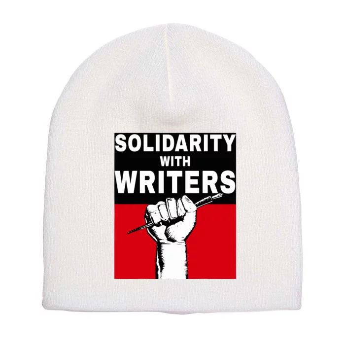 Solidarity With Writers Guild Of America On Strike Short Acrylic Beanie