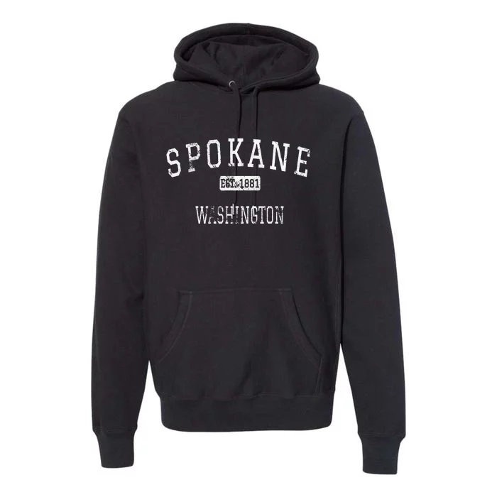 Spokane Washington WA Vintage Premium Hoodie