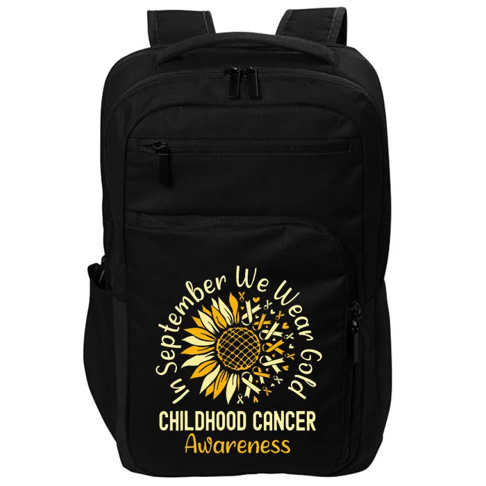 September We Wear Gold Sunflower Childhood Cancer Awareness Impact Tech Backpack