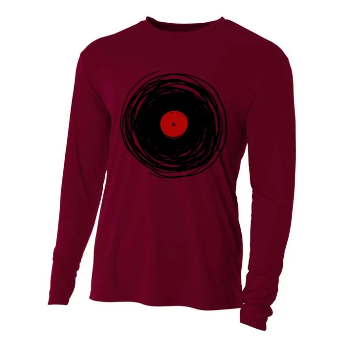 Spinning Within With A Vinyl Record... Cooling Performance Long Sleeve Crew