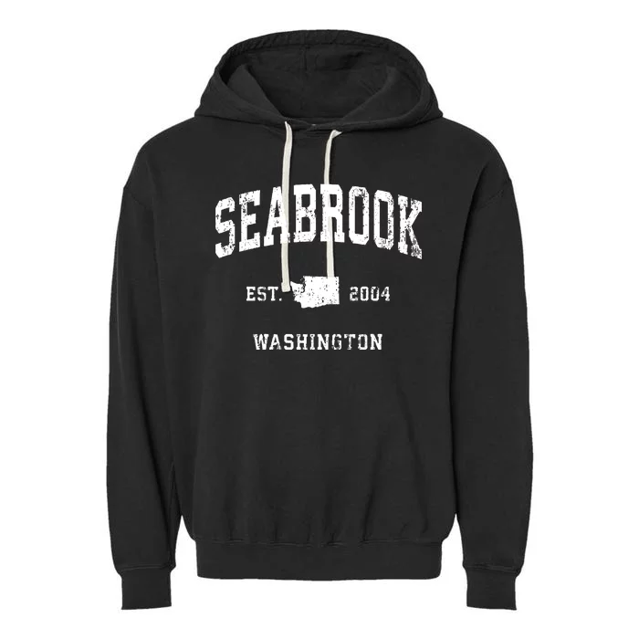 Seabrook Washington Wa Vintage Athletic Sports Garment-Dyed Fleece Hoodie