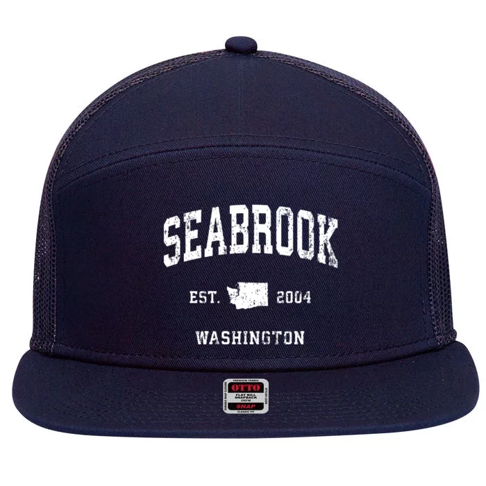 Seabrook Washington Wa Vintage Athletic Sports 7 Panel Mesh Trucker Snapback Hat