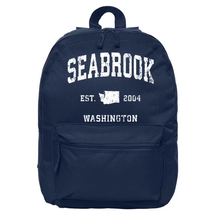 Seabrook Washington Wa Vintage Athletic Sports 16 in Basic Backpack