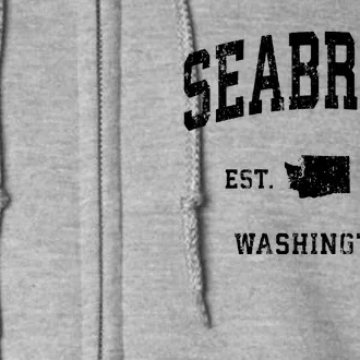 Seabrook Washington Wa Vintage Athletic Sports Full Zip Hoodie