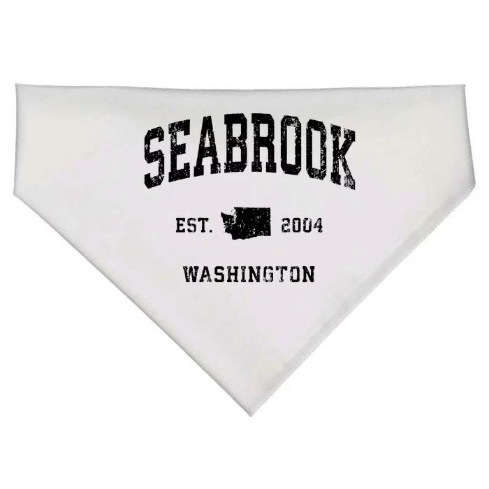 Seabrook Washington Wa Vintage Athletic Sports USA-Made Doggie Bandana