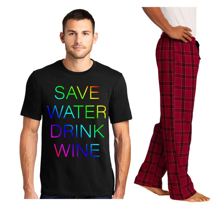 Save Water Wine Typographic Gift Pajama Set