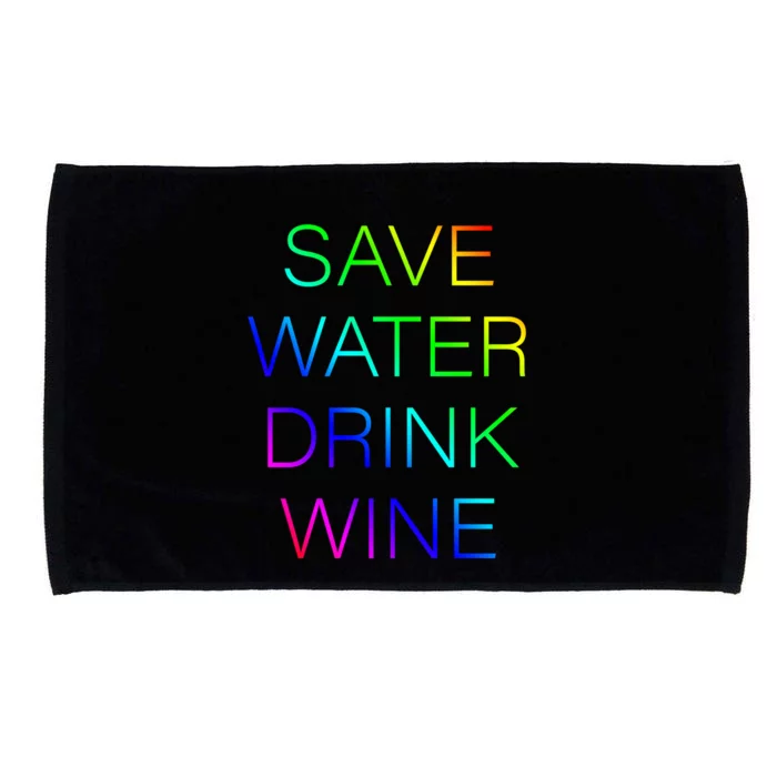 Save Water Wine Typographic Gift Microfiber Hand Towel