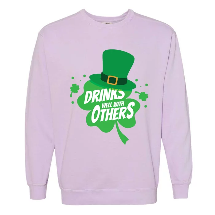 S Well With Others Funny Sarcastic Clover Meaningful Gift Garment-Dyed Sweatshirt