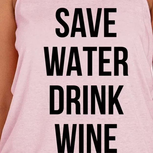 Save Water Wine Lover Cute Gift Women's Knotted Racerback Tank