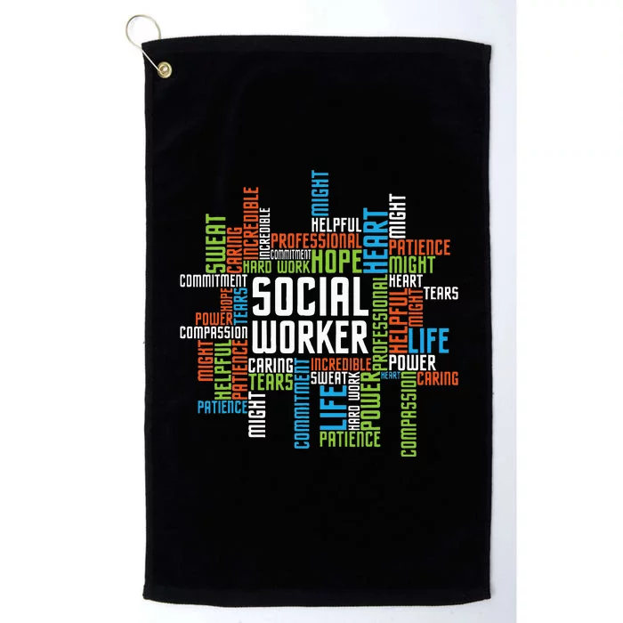 Social Worker Word Cloud Appreciation Social Work Platinum Collection Golf Towel