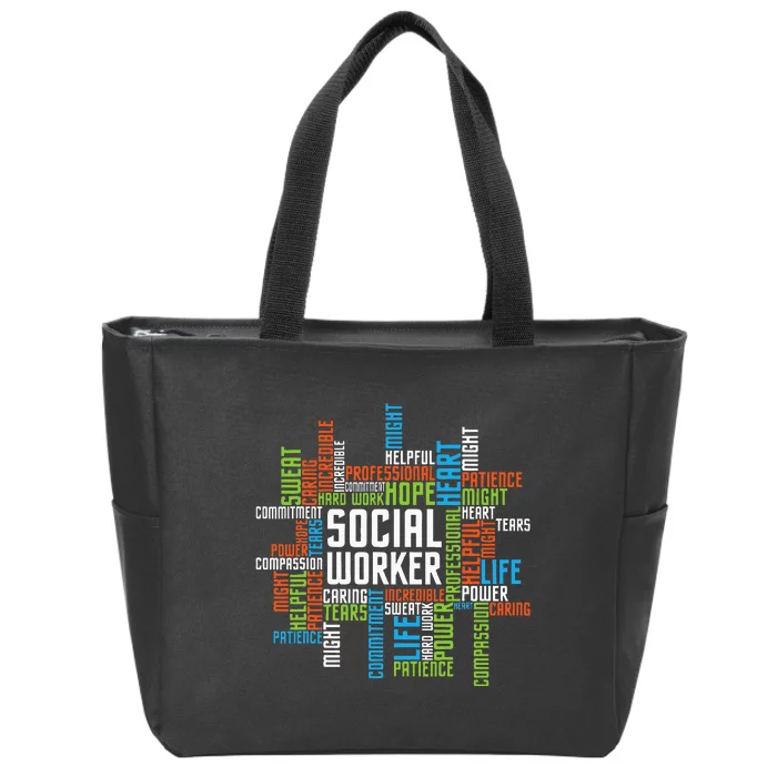 Social Worker Word Cloud Appreciation Social Work Zip Tote Bag