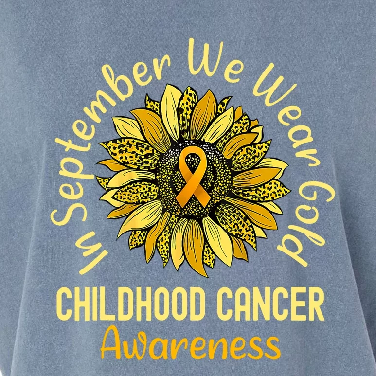 September We Wear Gold Childhood Cancer Awareness Sunflower Garment-Dyed Women's Muscle Tee