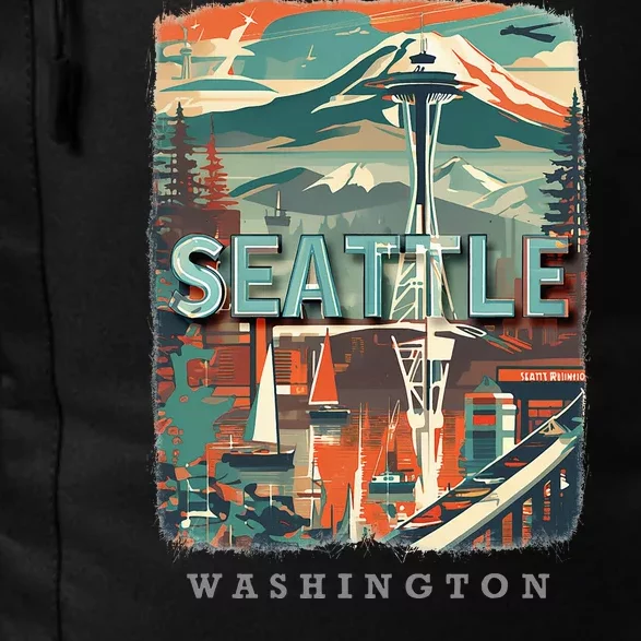 Seattle W.A.S..H.I.N.G.T.O.N Wa Emerald City Skyline Sd270 Daily Commute Backpack