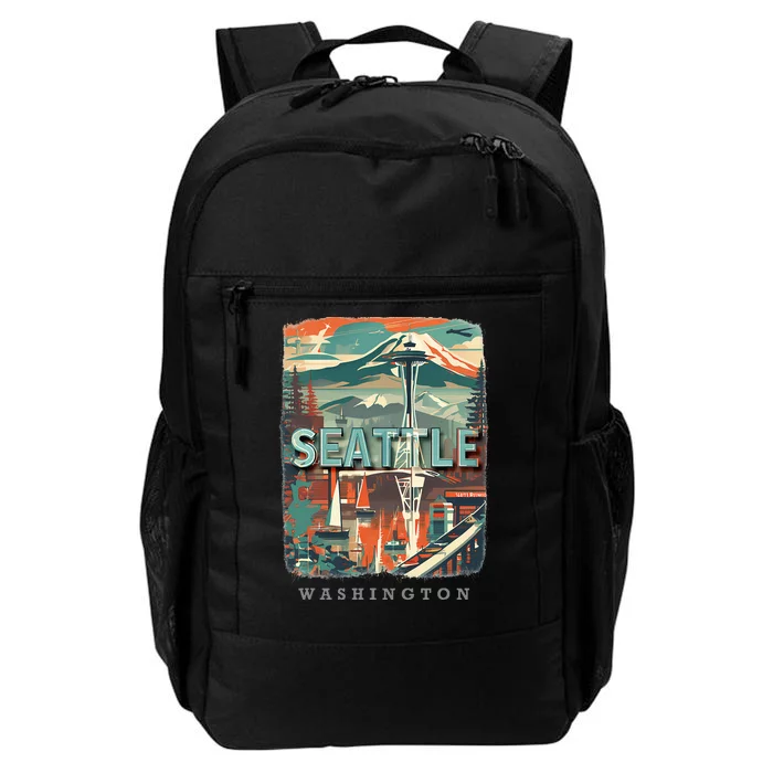 Seattle W.A.S..H.I.N.G.T.O.N Wa Emerald City Skyline Sd270 Daily Commute Backpack