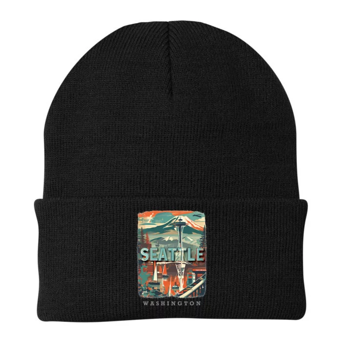 Seattle W.A.S..H.I.N.G.T.O.N Wa Emerald City Skyline Sd270 Knit Cap Winter Beanie