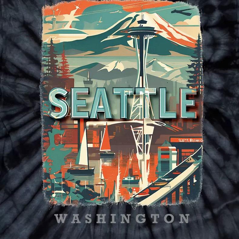 Seattle W.A.S..H.I.N.G.T.O.N Wa Emerald City Skyline Sd270 Tie-Dye T-Shirt