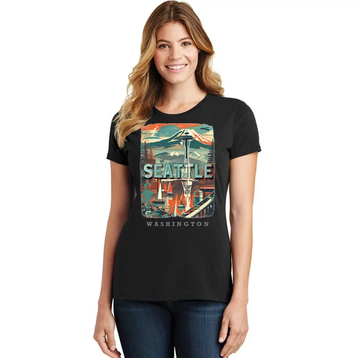 Seattle W.A.S..H.I.N.G.T.O.N Wa Emerald City Skyline Sd270 Women's T-Shirt