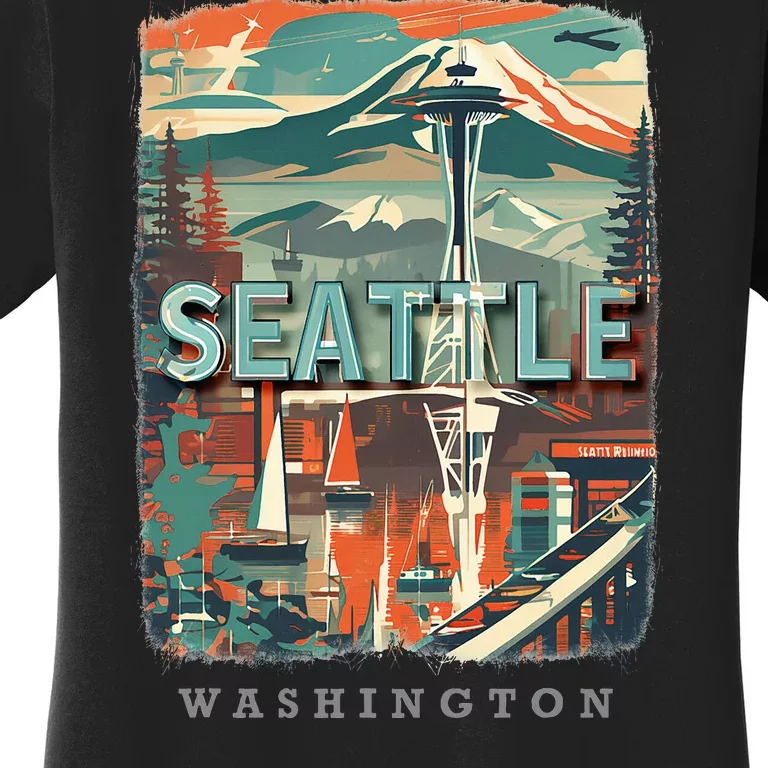 Seattle W.A.S..H.I.N.G.T.O.N Wa Emerald City Skyline Sd270 Women's T-Shirt