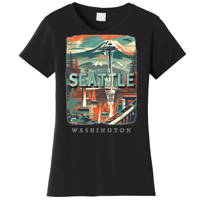 Seattle W.A.S..H.I.N.G.T.O.N Wa Emerald City Skyline Sd270 Women's T-Shirt